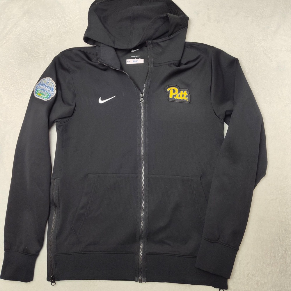 Pitt Panthers Nike Jacket‎ Womens Small Black Hooded Full Zip Dri-FIT Football